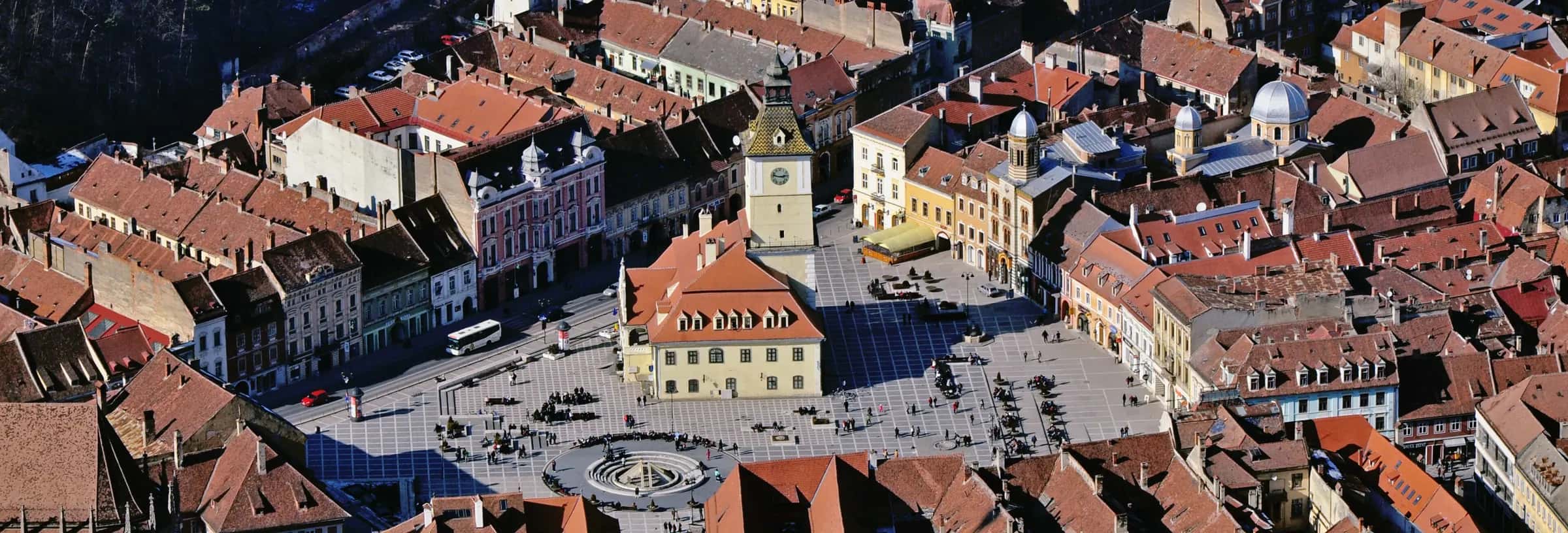 The Council Square in Brașov seen from above